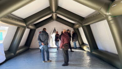 Мобільний пункт обігріву в Миколаєві (тренування з розгортання)