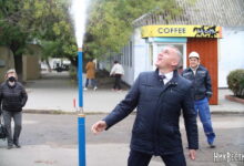 Сєнкевич на "запуску" дюкера у Варварівці