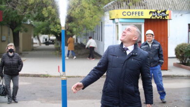 Сєнкевич на "запуску" дюкера у Варварівці