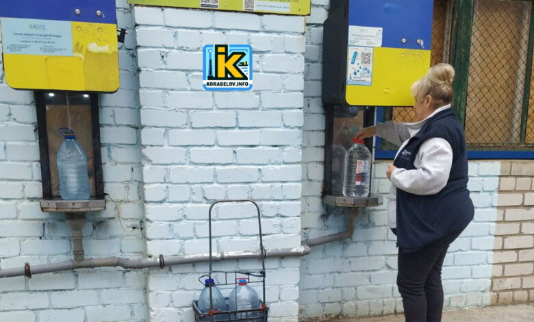 Пункт роздачі безкоштовної води в Корабельному