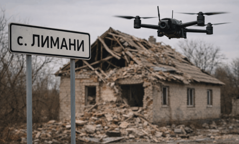 Обстріл у с.Лимани (ілюстрація ШІ)