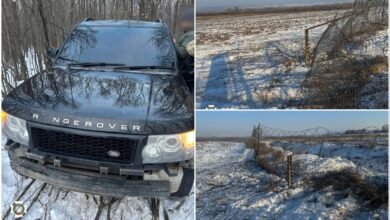 Range Rover порушників та інженерні споруди кордону