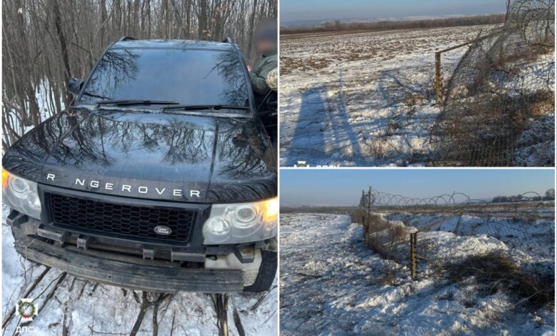 Range Rover порушників та інженерні споруди кордону