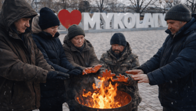 Люди замерзають без світла та тепла (ілюстрація від ШІ)