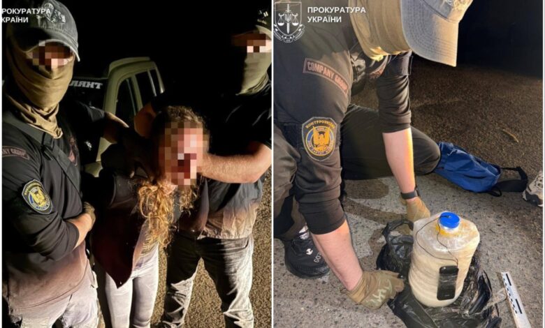 Затримана терористка та саморобний вибуховий пристрій