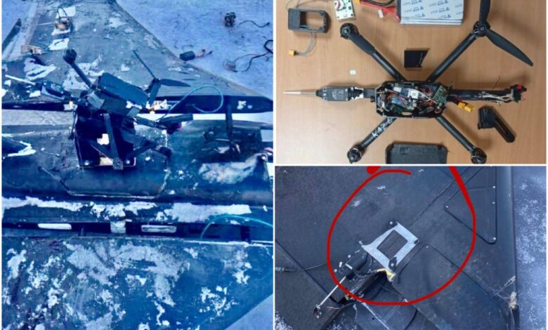 Залишки російських дронів з кріпленнями під FPV та SIM-карти (фото FLASH)