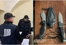 Затримання підозрюваного та його "арсенал"