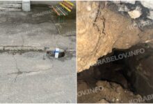 провалля асфальту біля будинку