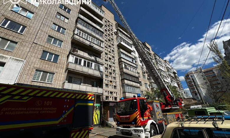 пожежа по пр. Корабелів, 12 в Миколаєві 19.04.2026