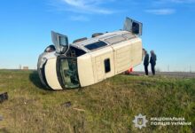 Мікроавтобус після аварії