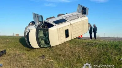 Мікроавтобус після аварії