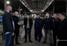 Олександр Сєнкевич та працівники "Миколаївелектротранс" перед від'їздом до Швеції
