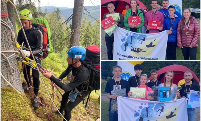 Технічний етап в урочищі Пекло; доросла та юніорська команди Миколаївщини