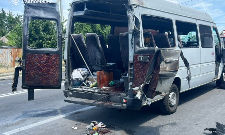 Дрон влучив у маршрутку (Запоріжжя)