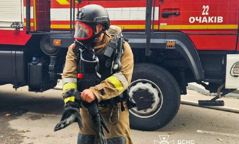 Пожежа в Очакові внаслідок атаки безпілотників