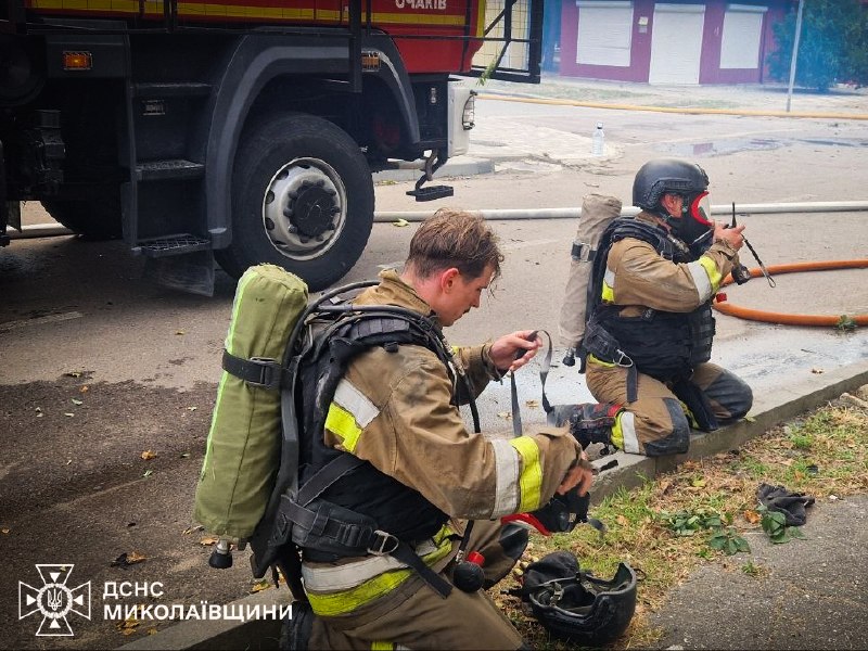 Пожежа в Очакові внаслідок атаки безпілотників