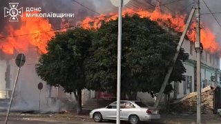 Пожежа в Очакові внаслідок атаки безпілотників