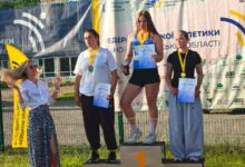 Миколаївська легкоатлетка Яна Руденко під час виступу на чемпіонаті України