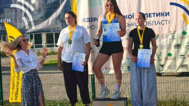 Миколаївська легкоатлетка Яна Руденко під час виступу на чемпіонаті України