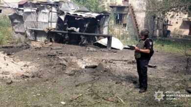 наслідки ворожого обстрілу в Очакові