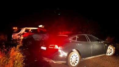 Наслідки ДТП за участі Hyundai Santa Fe та Tesla Model S поблизу Кульбакіного