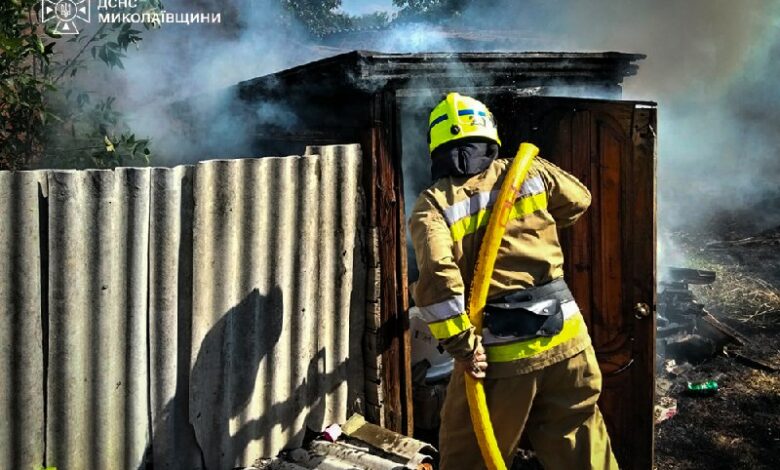 Рятувальники ліквідовують пожежі на Миколаївщині після атак і займань сухостою