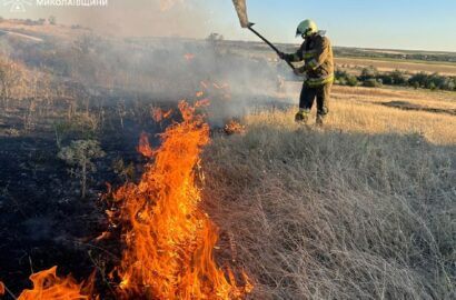 Пожежі на Миколаївщині після бойових дій та займань сухої трави