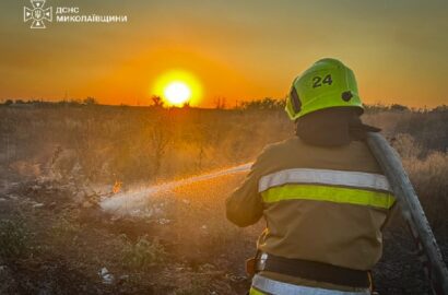 Пожежа сухої рослинності та господарчих споруд на Миколаївщині