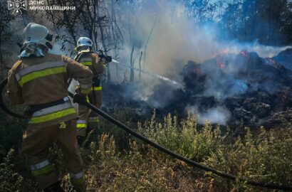 Гасіння пожежі на території Миколаївської області