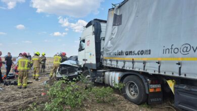 Наслідки зіткнення вантажівки, автобуса та легкового автомобіля на Миколаївщині