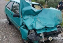 Наслідки зіткнення автомобілів ЗАЗ 1102 і MAN на Миколаївщині
