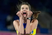 Ярослава Магучіх на чемпіонаті Європи зі стрибків у висоту