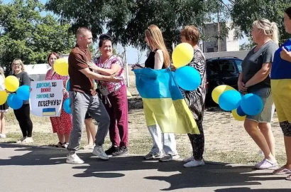 Зустріч військовослужбовця Сергія Кучера після повернення з російського полону в селі Благодатне