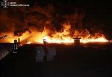 Пожежа на складі Sandora під Миколаєвом після атаки дрона Shahed