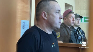 Командир 155 механізованої бригади Станіслав Лучанов у залі суду ( фото hromadske)
