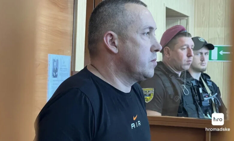 Командир 155 механізованої бригади Станіслав Лучанов у залі суду ( фото hromadske)