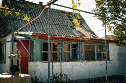 Damage from the morning strike by an attack drone on residential houses in Mykolaiv