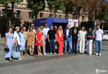 Інтерактивний куб про відбудову Миколаївщини на Соборній площі у Миколаєві