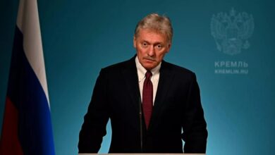 Дмитро Пєсков під час заяви про російські удари по Україні