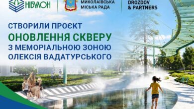 Ескізний проєкт оновлення скверу Спортивного з меморіальною зоною у Миколаєві