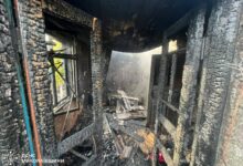 Робота рятувальників під час ліквідації пожежі на Миколаївщині