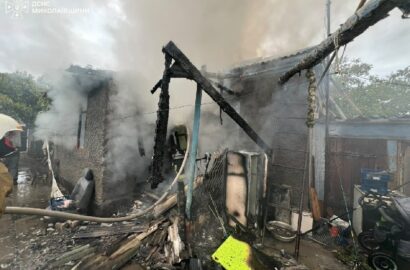 Робота рятувальників під час ліквідації пожежі на Миколаївщині