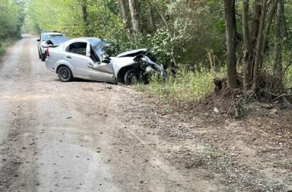 Автомобіль Chevrolet після зіткнення з деревом у Миколаївському районі