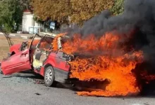Наслідки удару FPV-дрона по цивільному легковику в Галицинівській громаді