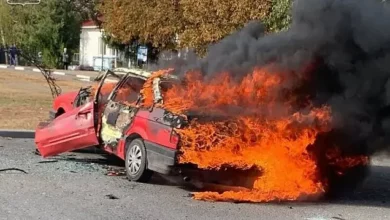 Наслідки удару FPV-дрона по цивільному легковику в Галицинівській громаді