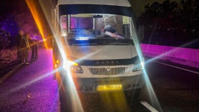 Мікроавтобус Рута після зіткнення з велосипедистом поблизу Воскресенського