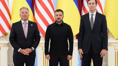 Володимир Зеленський, Стів Віткофф і Джаред Кушнер під час переговорів у Києві