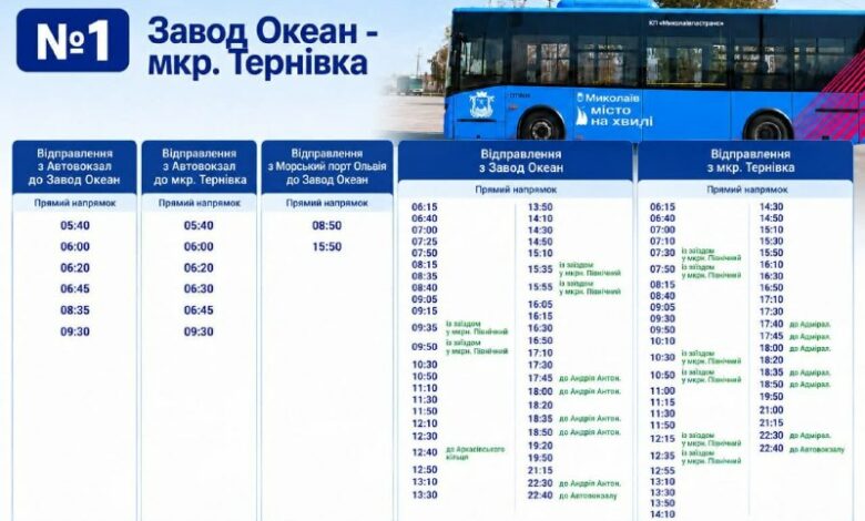 Автобус маршруту №1 у Миколаєві