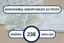 Інформація про заборгованість споживачів за теплопостачання у Миколаєві