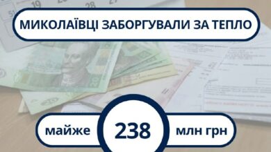 Інформація про заборгованість споживачів за теплопостачання у Миколаєві
